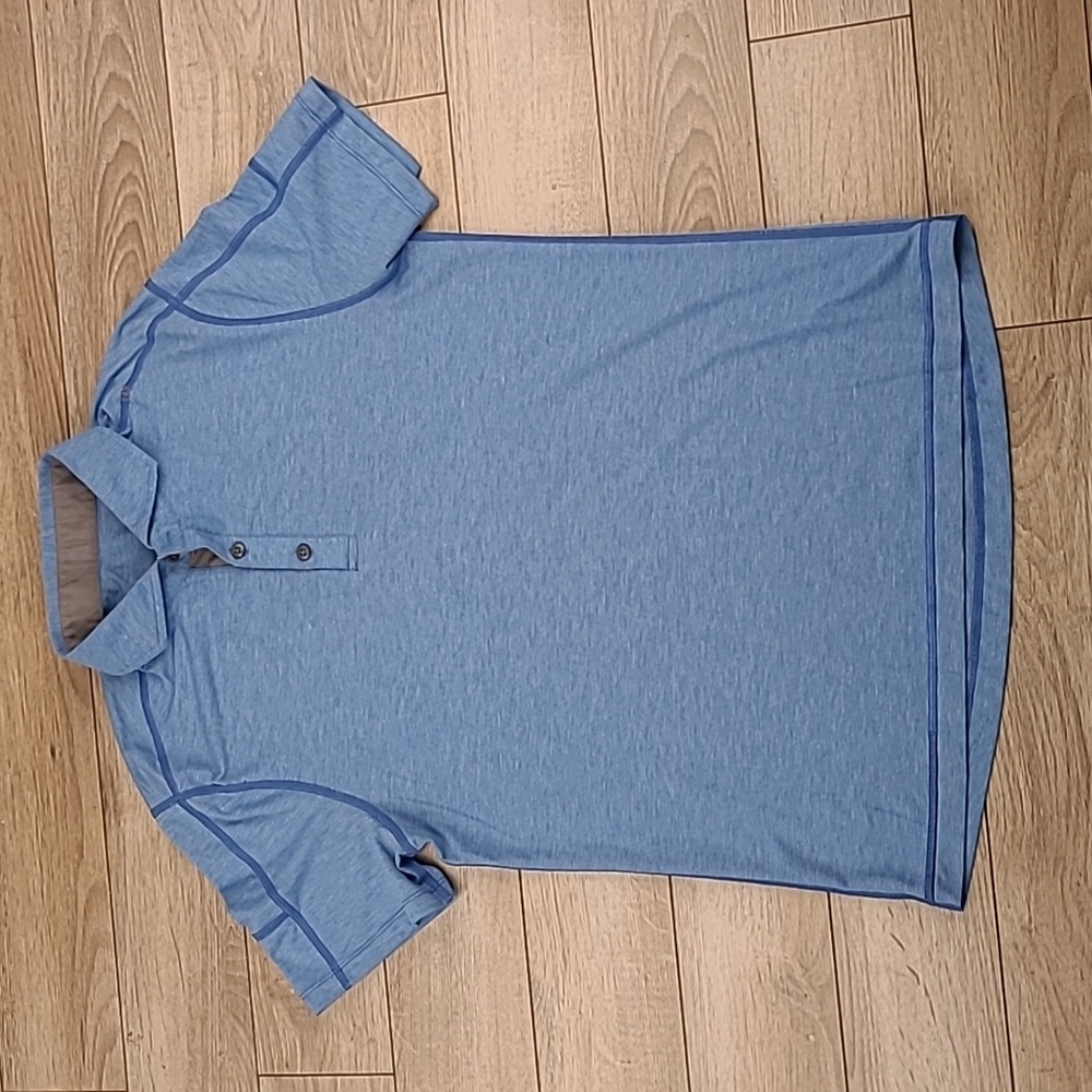 Lululemon Light Blue Recent Solid Large Polo Mens… - image 1